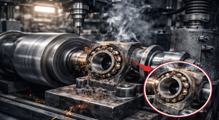 Industrial machinery showing vibration due to bearing misalignment in manufacturing industry Pune India