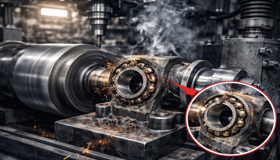 Industrial machinery showing vibration due to bearing misalignment in manufacturing industry Pune India