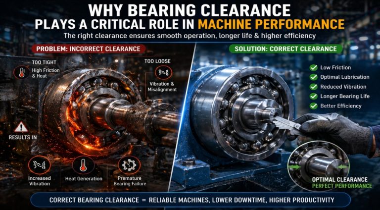 Bearing clearance in machine performance affecting alignment, vibration, and industrial machine efficiency