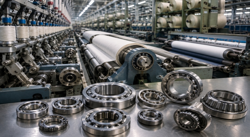 Textile industry machinery bearings