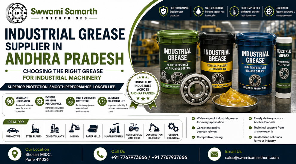 Industrial grease supplied for bearings, machinery and heavy-duty industrial applications in Andhra Pradesh.